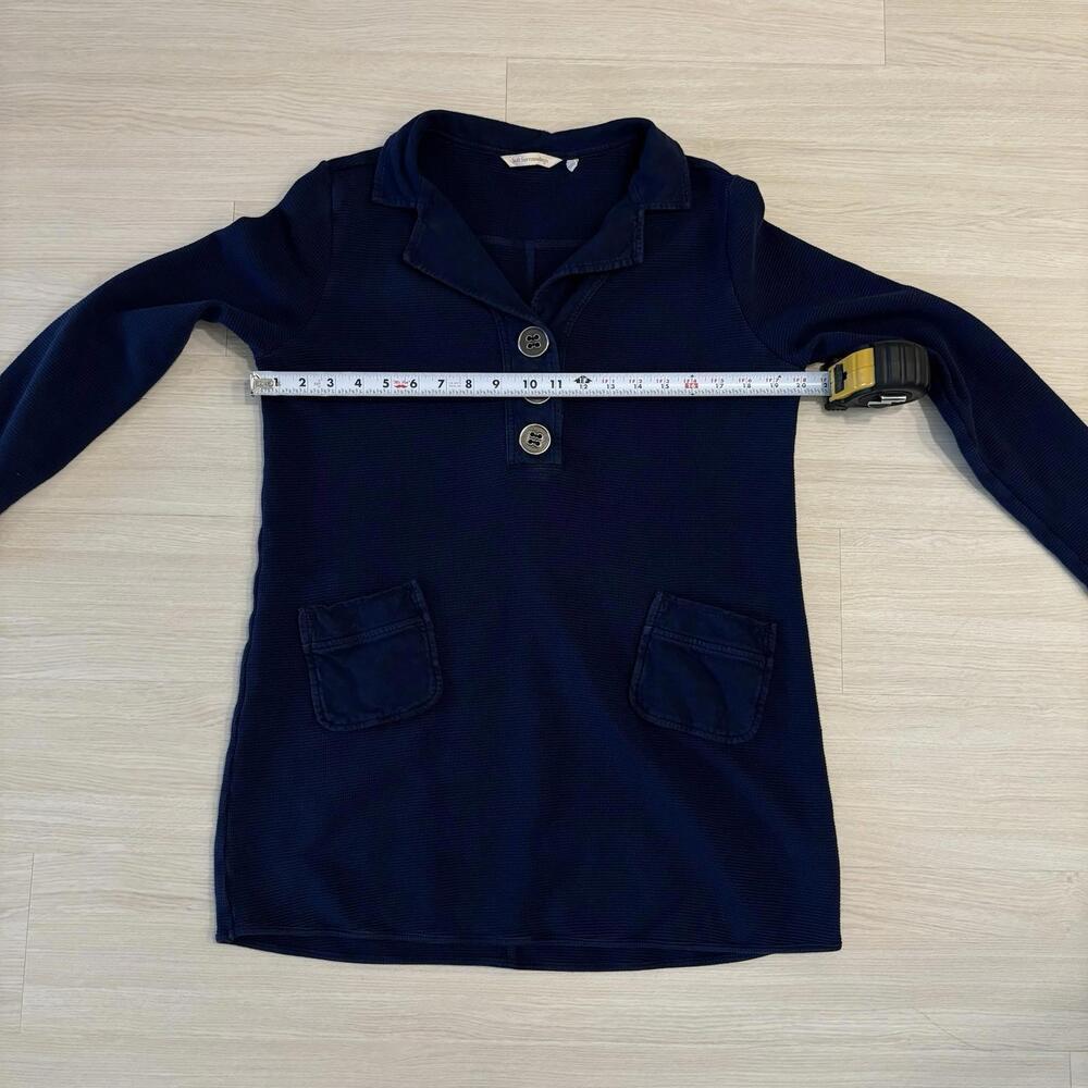 Soft Surroundings Take Two Waffle Knit Tunic With Buttons Navy Blue Large Basics - Picture 5 of 6